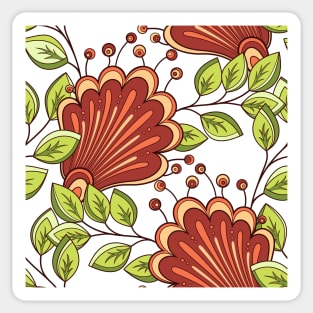 Spring Pattern with Vintage Floral Motifs Sticker